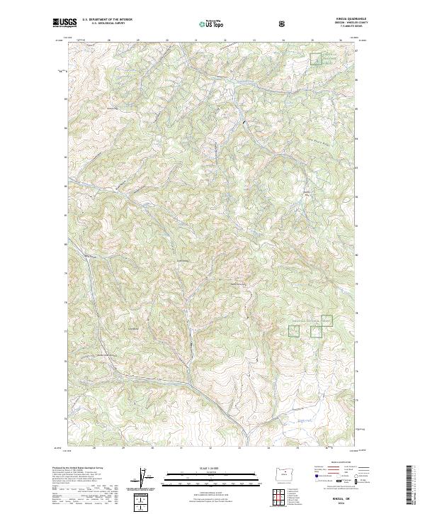 US Topo 7.5-minute map for Kinzua OR