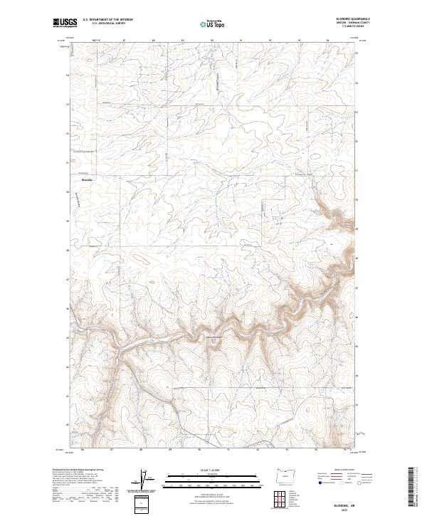 US Topo 7.5-minute map for Klondike OR