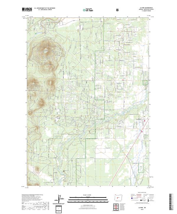 US Topo 7.5-minute map for La Pine OR