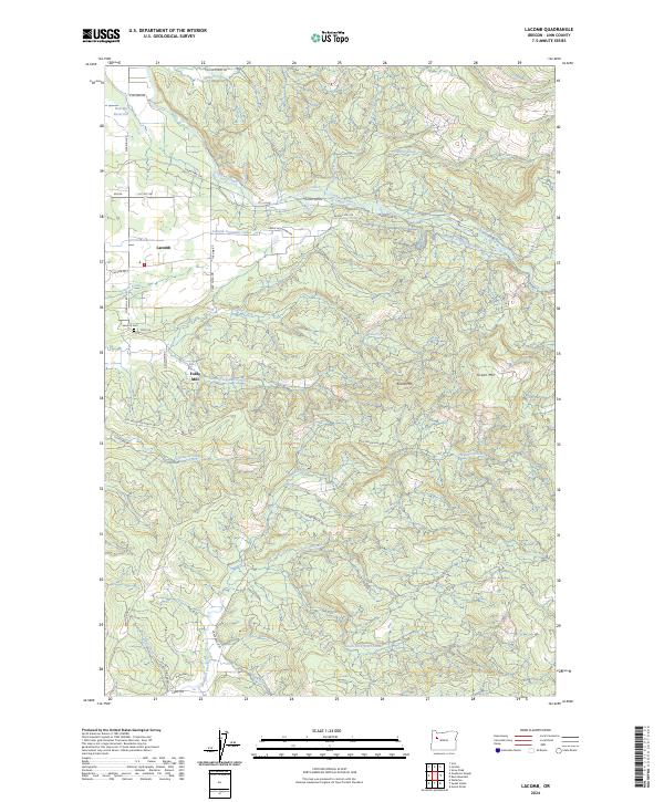 US Topo 7.5-minute map for Lacomb OR
