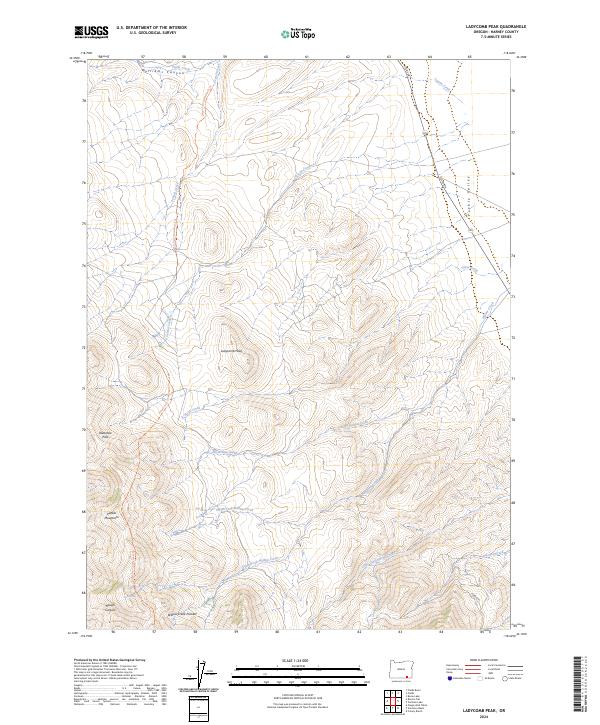 US Topo 7.5-minute map for Ladycomb Peak OR