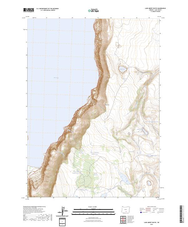 US Topo 7.5-minute map for Lake Abert South OR