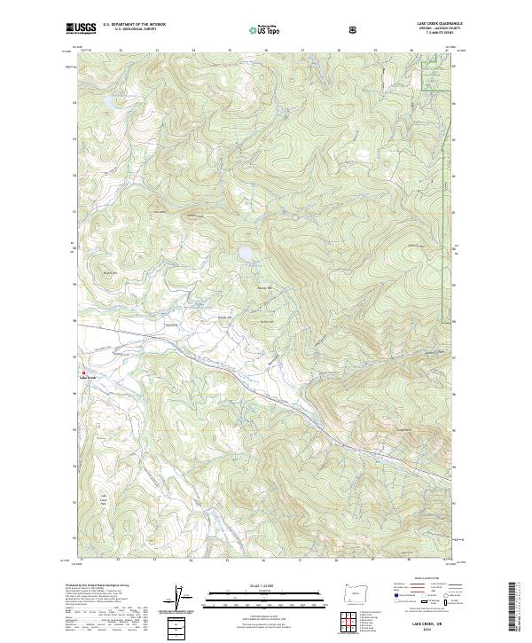US Topo 7.5-minute map for Lake Creek OR