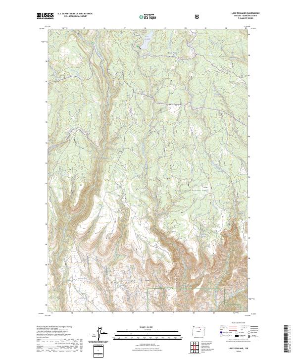 US Topo 7.5-minute map for Lake Penland OR