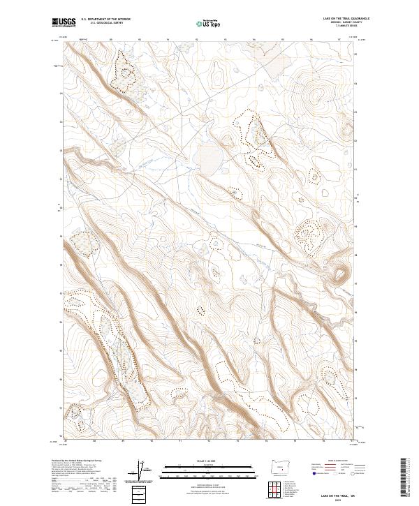 US Topo 7.5-minute map for Lake on the Trail OR