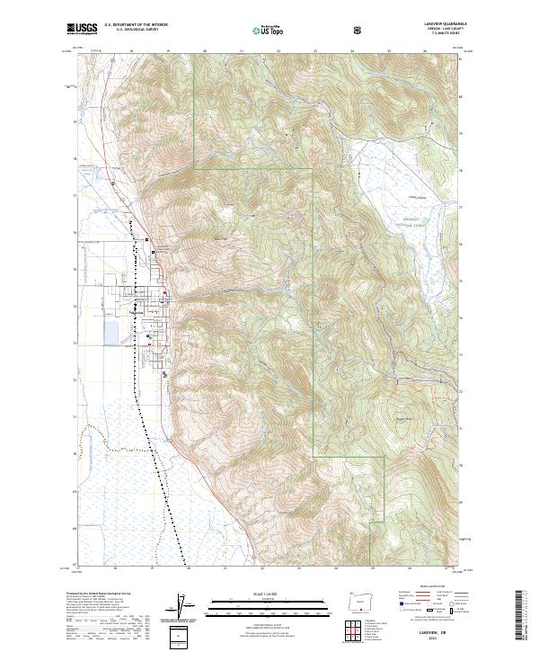 US Topo 7.5-minute map for Lakeview OR