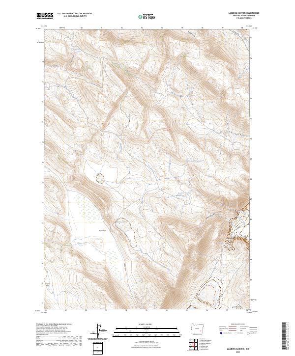 US Topo 7.5-minute map for Lambing Canyon OR