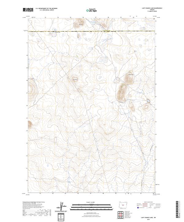 US Topo 7.5-minute map for Last Chance Lake OR