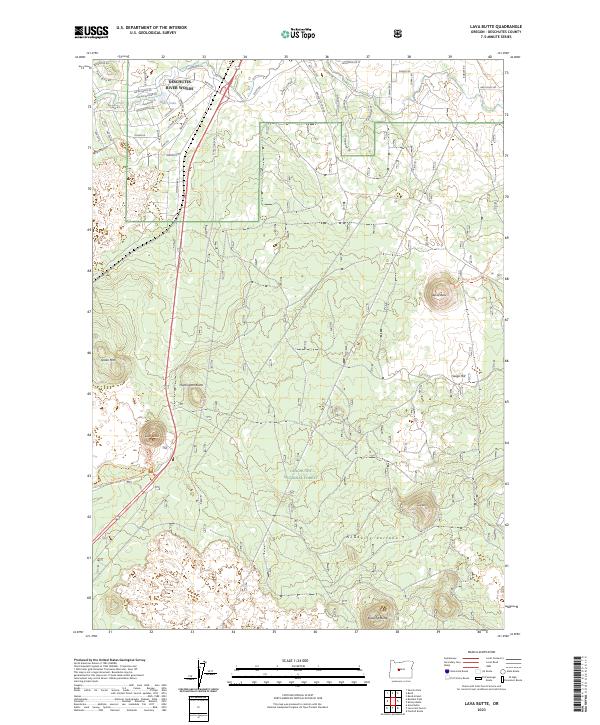 US Topo 7.5-minute map for Lava Butte OR