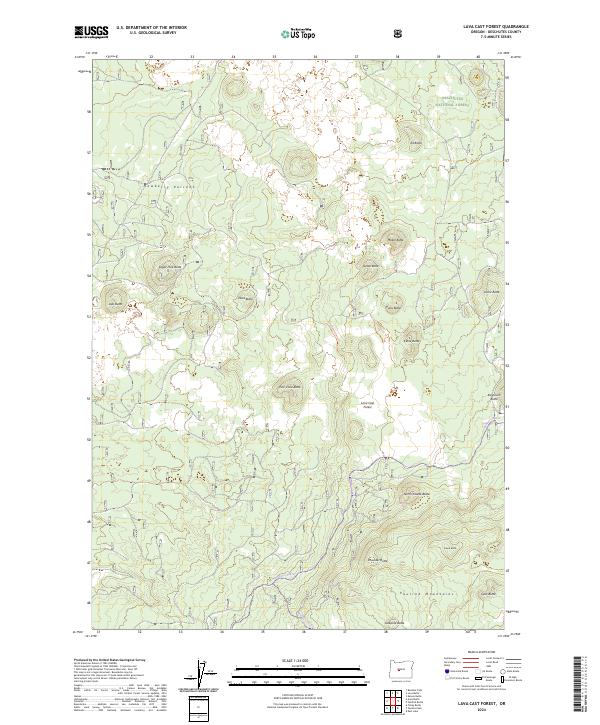 US Topo 7.5-minute map for Lava Cast Forest OR