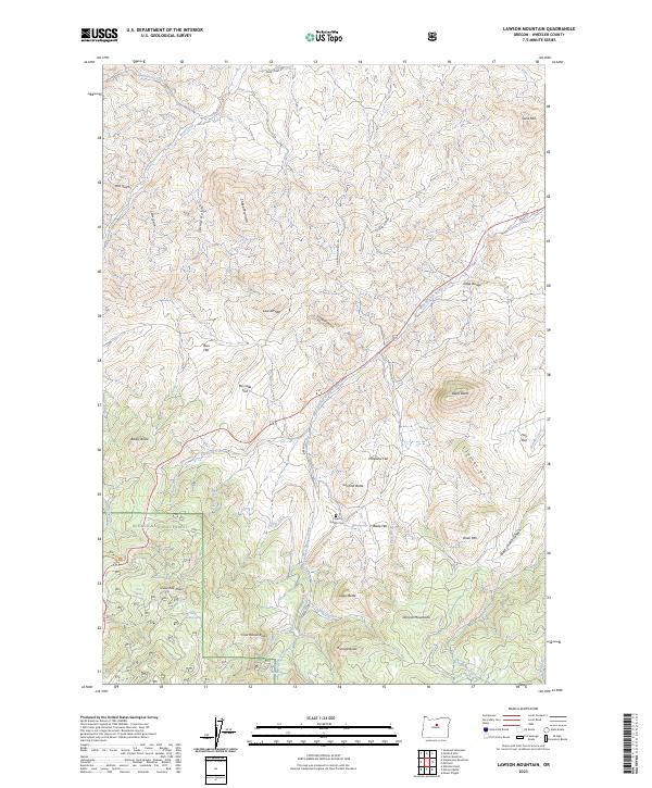 US Topo 7.5-minute map for Lawson Mountain OR