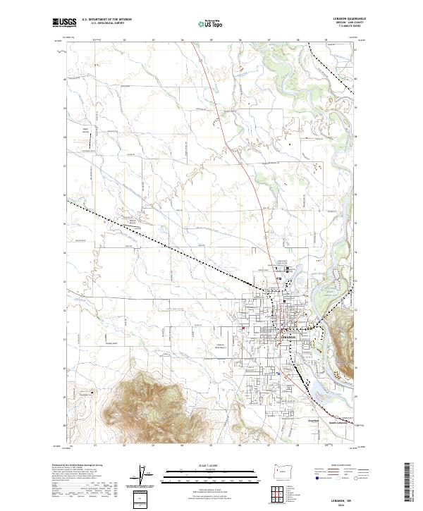 US Topo 7.5-minute map for Lebanon OR
