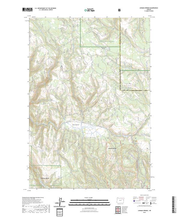 US Topo 7.5-minute map for Lehman Springs OR