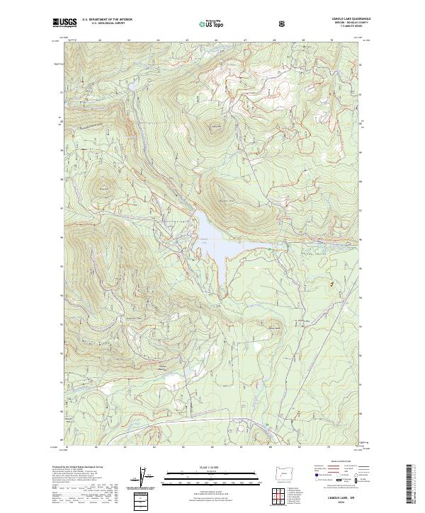 US Topo 7.5-minute map for Lemolo Lake OR