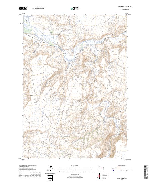 US Topo 7.5-minute map for Liggett Table OR