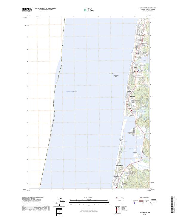 US Topo 7.5-minute map for Lincoln City OR