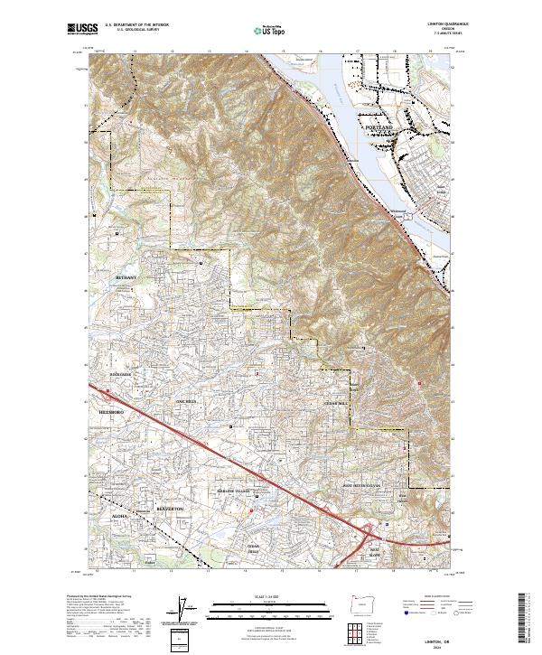 US Topo 7.5-minute map for Linnton OR