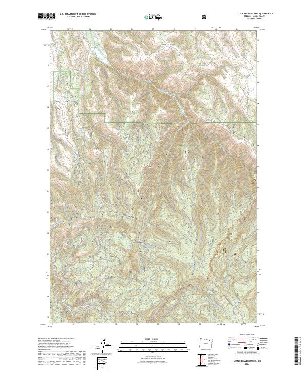 US Topo 7.5-minute map for Little Beaver Creek OR