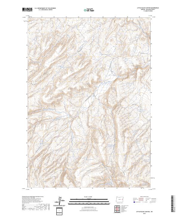 US Topo 7.5-minute map for Little Black Canyon OR