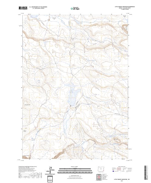 US Topo 7.5-minute map for Little Grassy Mountain OR