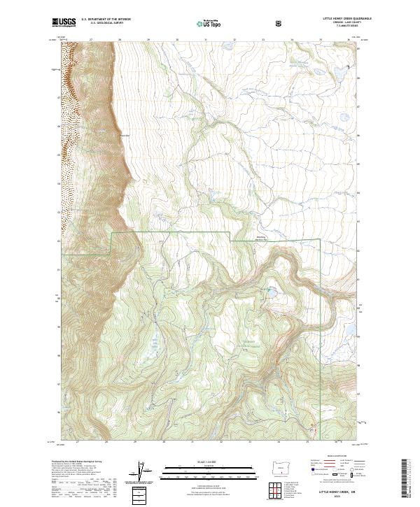 US Topo 7.5-minute map for Little Honey Creek OR