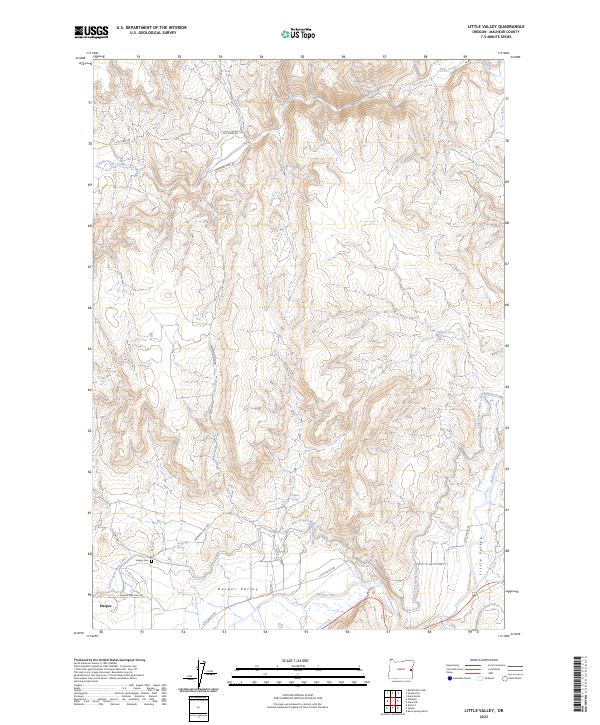US Topo 7.5-minute map for Little Valley OR