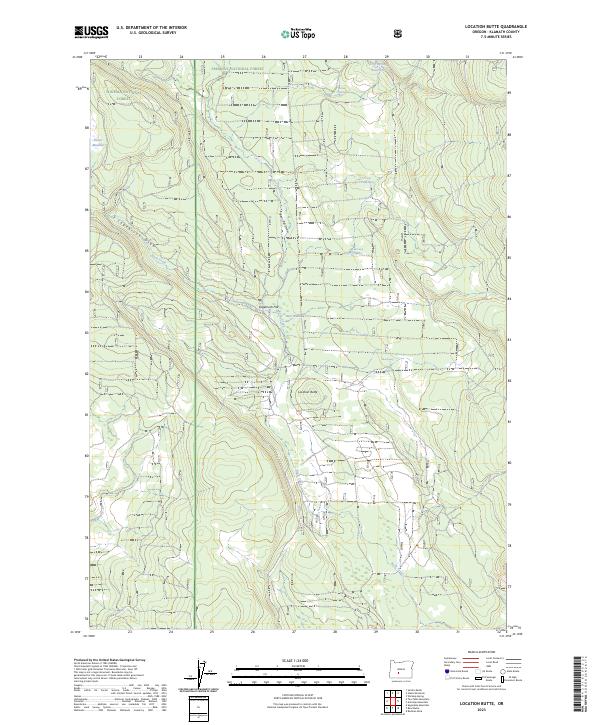 US Topo 7.5-minute map for Location Butte OR