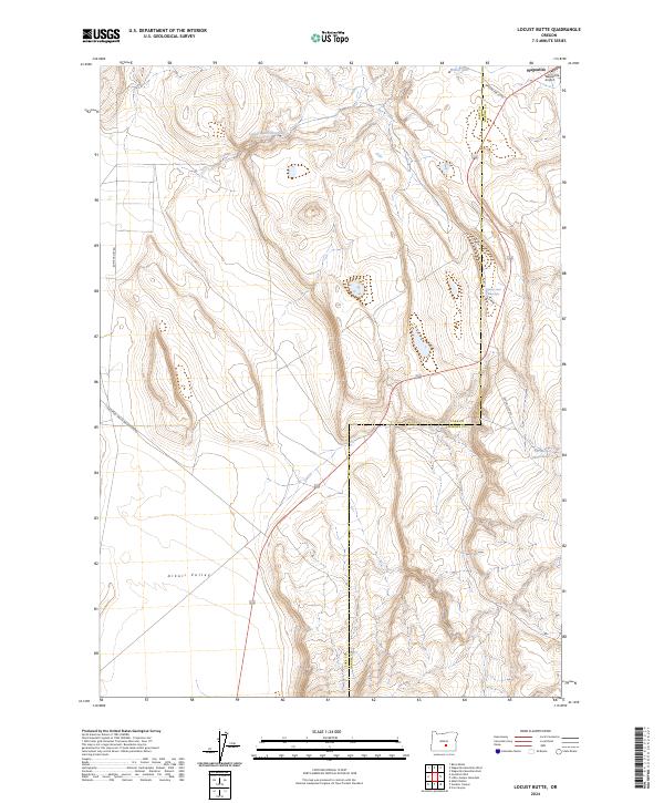 US Topo 7.5-minute map for Locust Butte OR