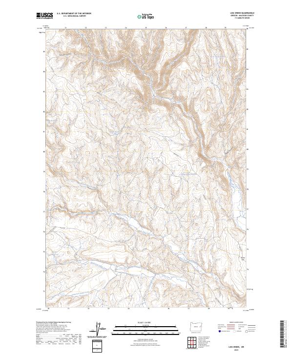 US Topo 7.5-minute map for Log Creek OR