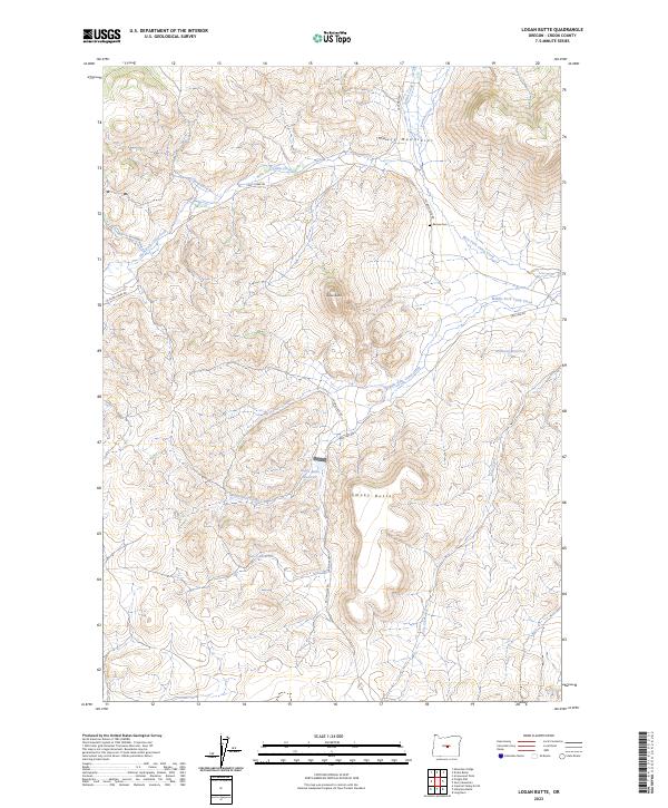 US Topo 7.5-minute map for Logan Butte OR
