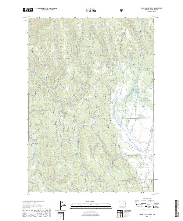 US Topo 7.5-minute map for Logan Valley West OR