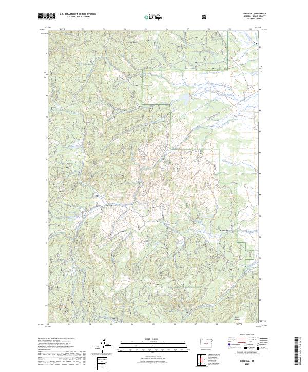 US Topo 7.5-minute map for Logdell OR