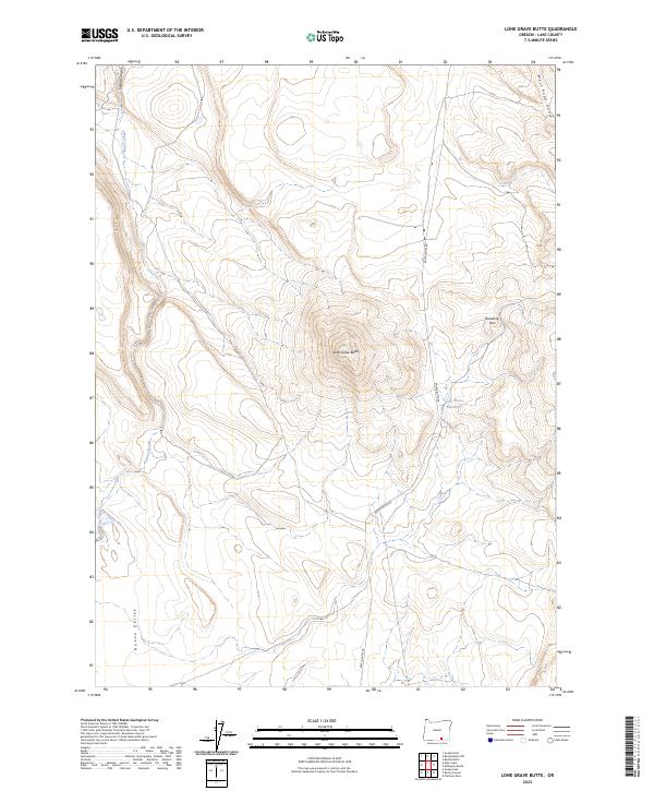 US Topo 7.5-minute map for Lone Grave Butte OR