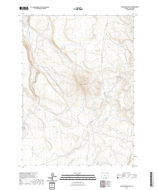 US Topo 7.5-minute map for Lone Grave Butte OR – American Map Store