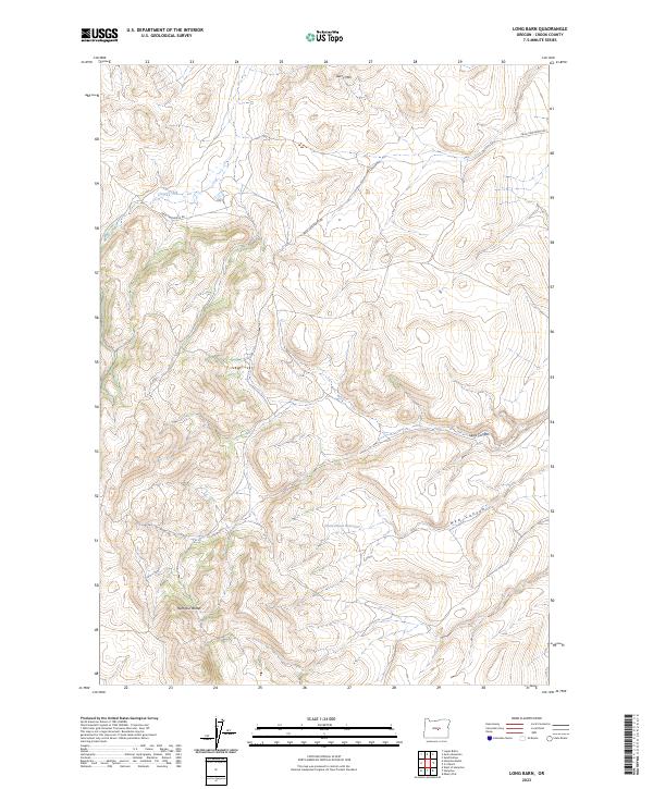 US Topo 7.5-minute map for Long Barn OR