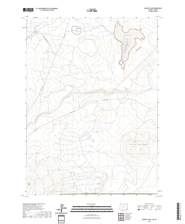 US Topo 7.5-minute map for Lookout Lake ORNV