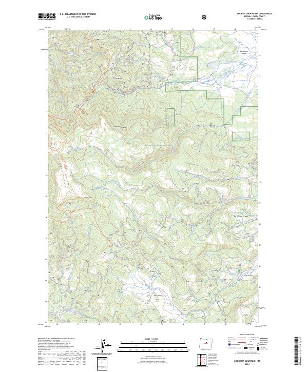 US Topo 7.5-minute map for Lookout Mountain OR