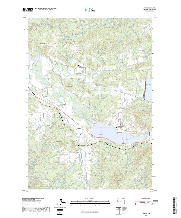 US Topo 7.5-minute map for Lowell OR