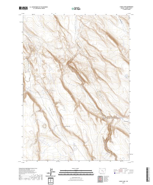 US Topo 7.5-minute map for Lunch Lake OR