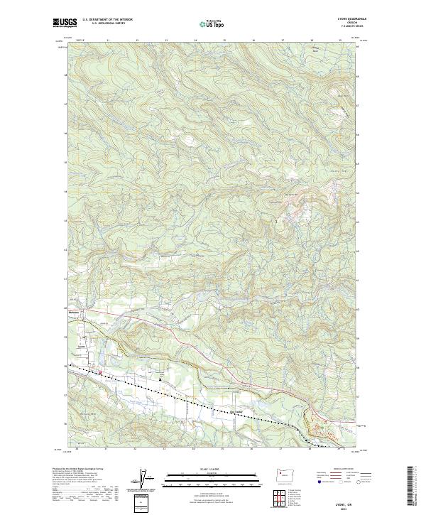 US Topo 7.5-minute map for Lyons OR