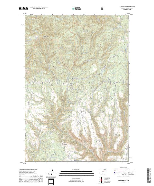 US Topo 7.5-minute map for Madison Butte OR