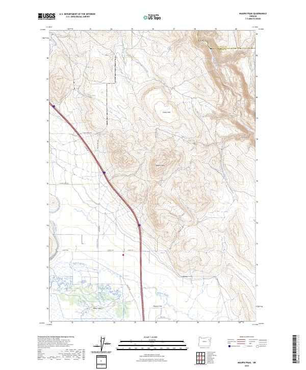 US Topo 7.5-minute map for Magpie Peak OR