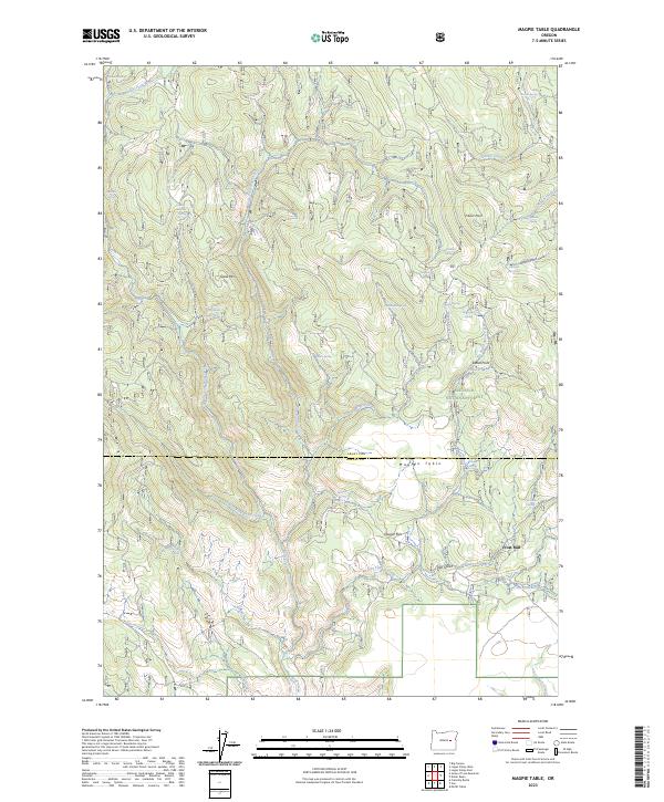 US Topo 7.5-minute map for Magpie Table OR