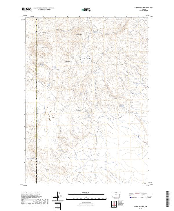 US Topo 7.5-minute map for Mahogany Butte OR