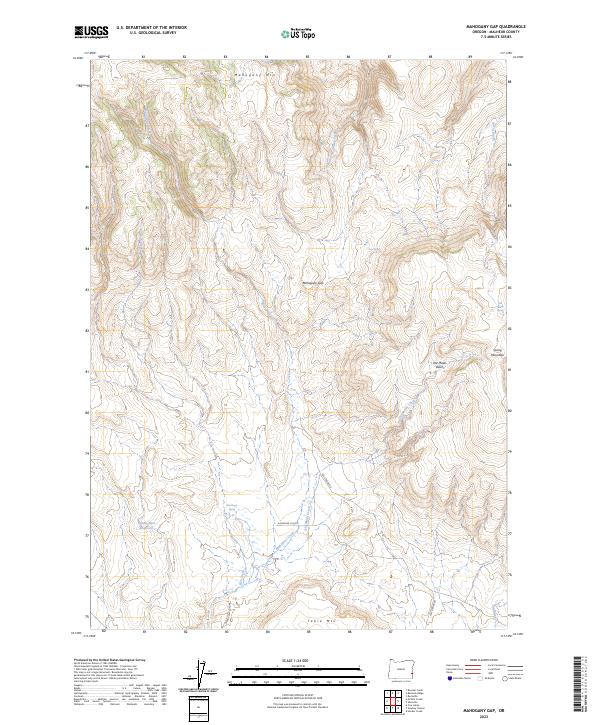 US Topo 7.5-minute map for Mahogany Gap OR