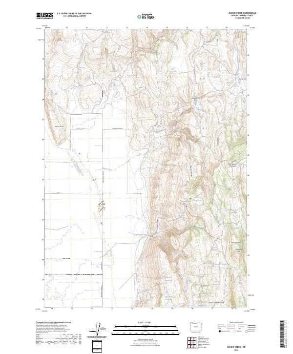 US Topo 7.5-minute map for Mahon Creek OR