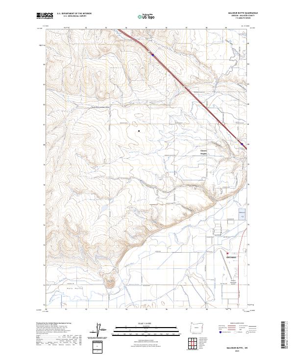 US Topo 7.5-minute map for Malheur Butte OR