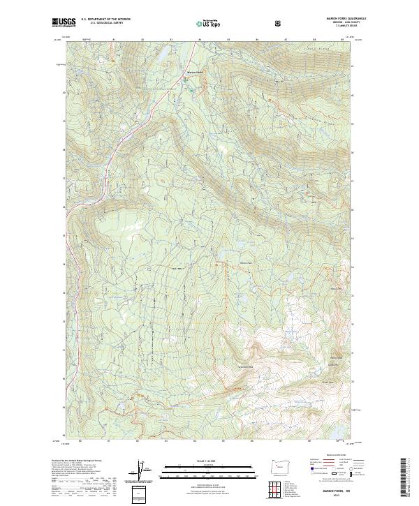 US Topo 7.5-minute map for Marion Forks OR