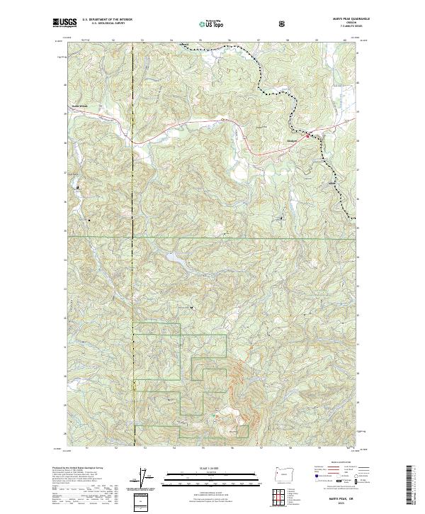 US Topo 7.5-minute map for Marys Peak OR