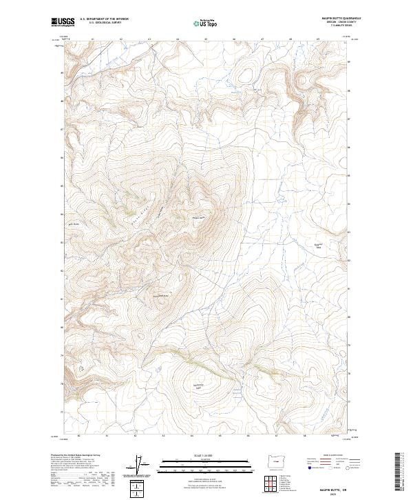 US Topo 7.5-minute map for Maupin Butte OR